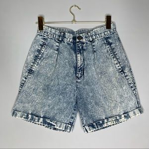 Vintage 80s Acid Wash Jean Cuff High Rise Shorts